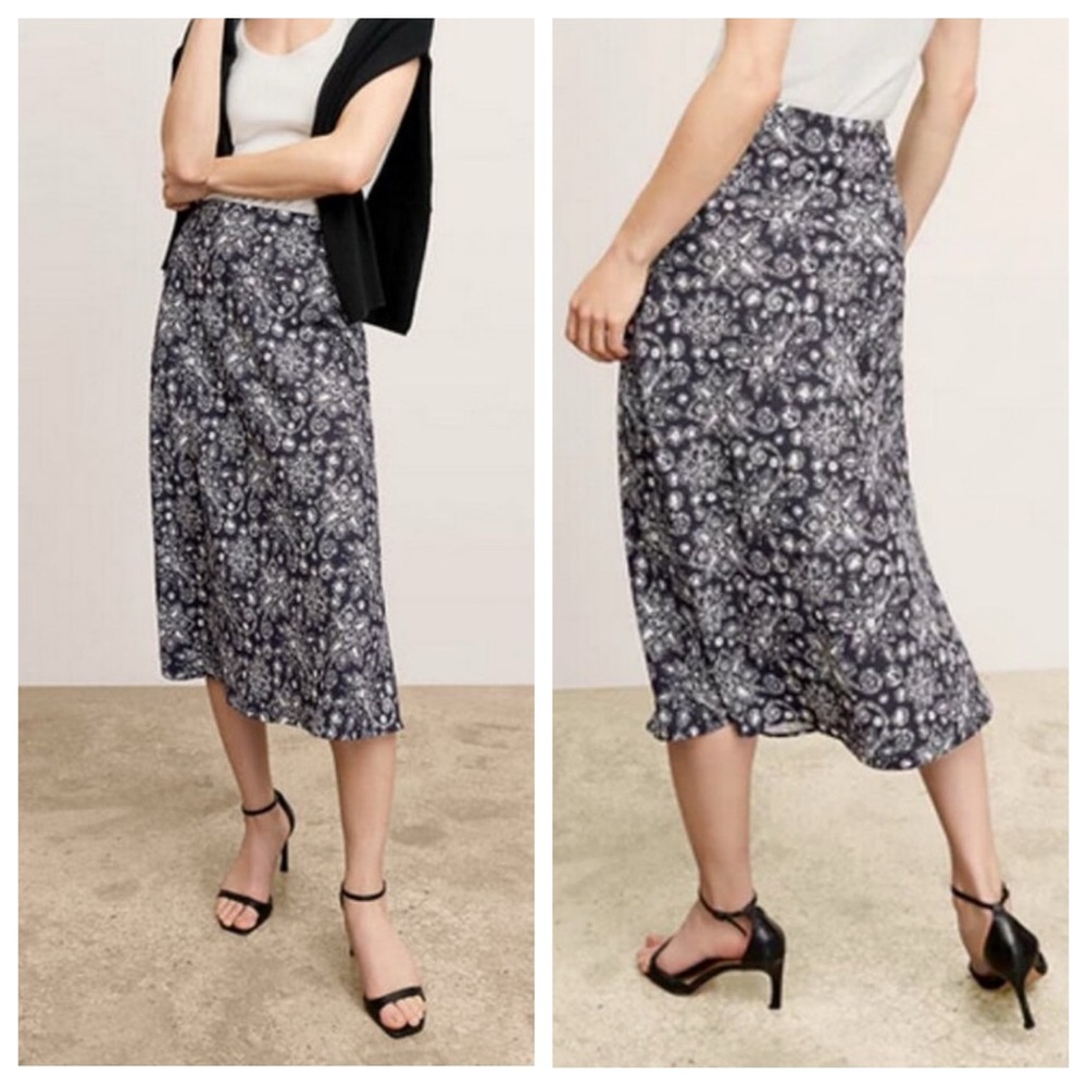 MM Lafleur The Orchard Slip Skirt - Eco Sateen Kerala Print | 8 NWT